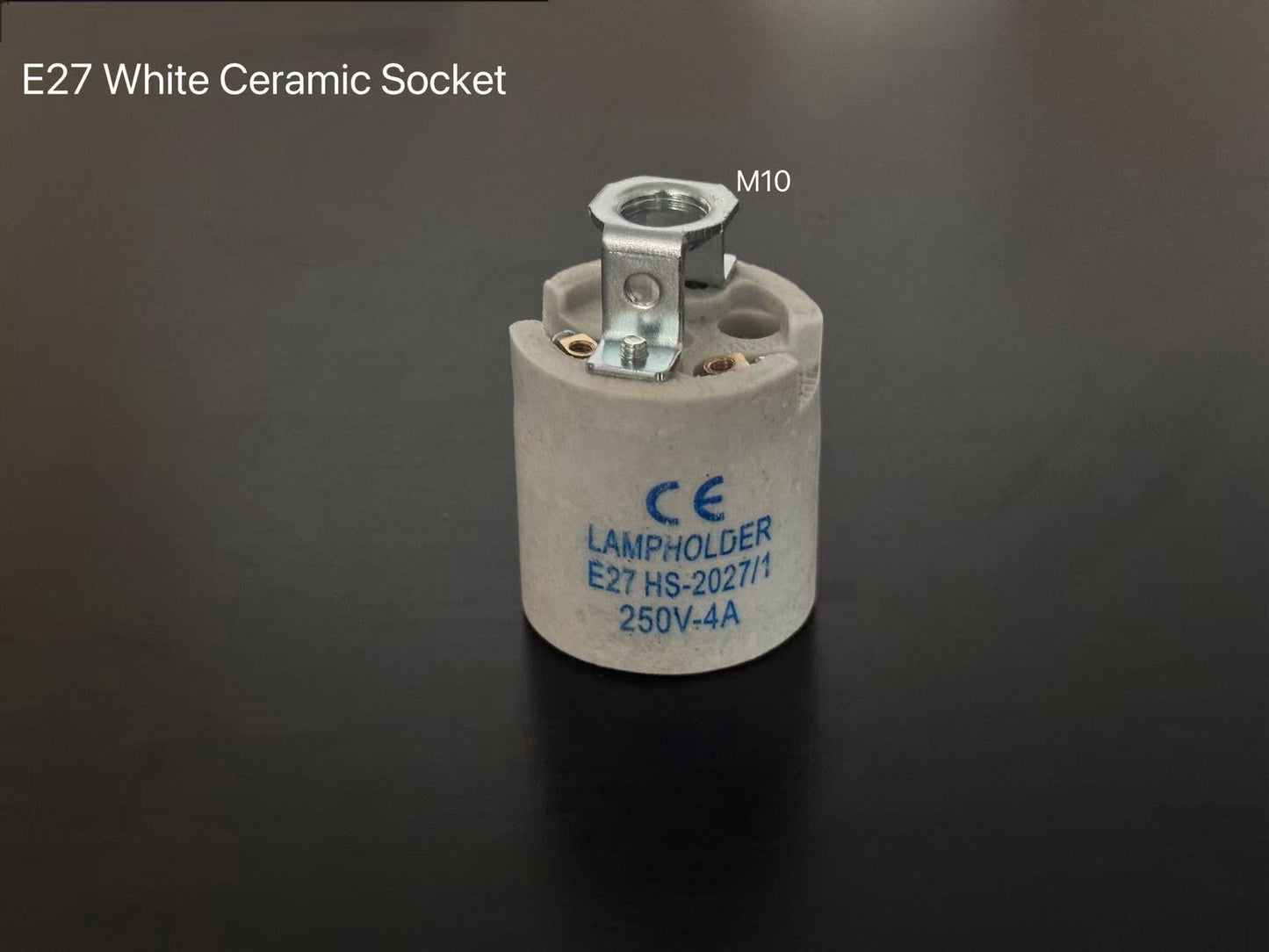 ✨ 工业级耐高压 —— E27 欧规白色陶瓷灯头(带 M10 支架),CE认证大货核心配件 ✨