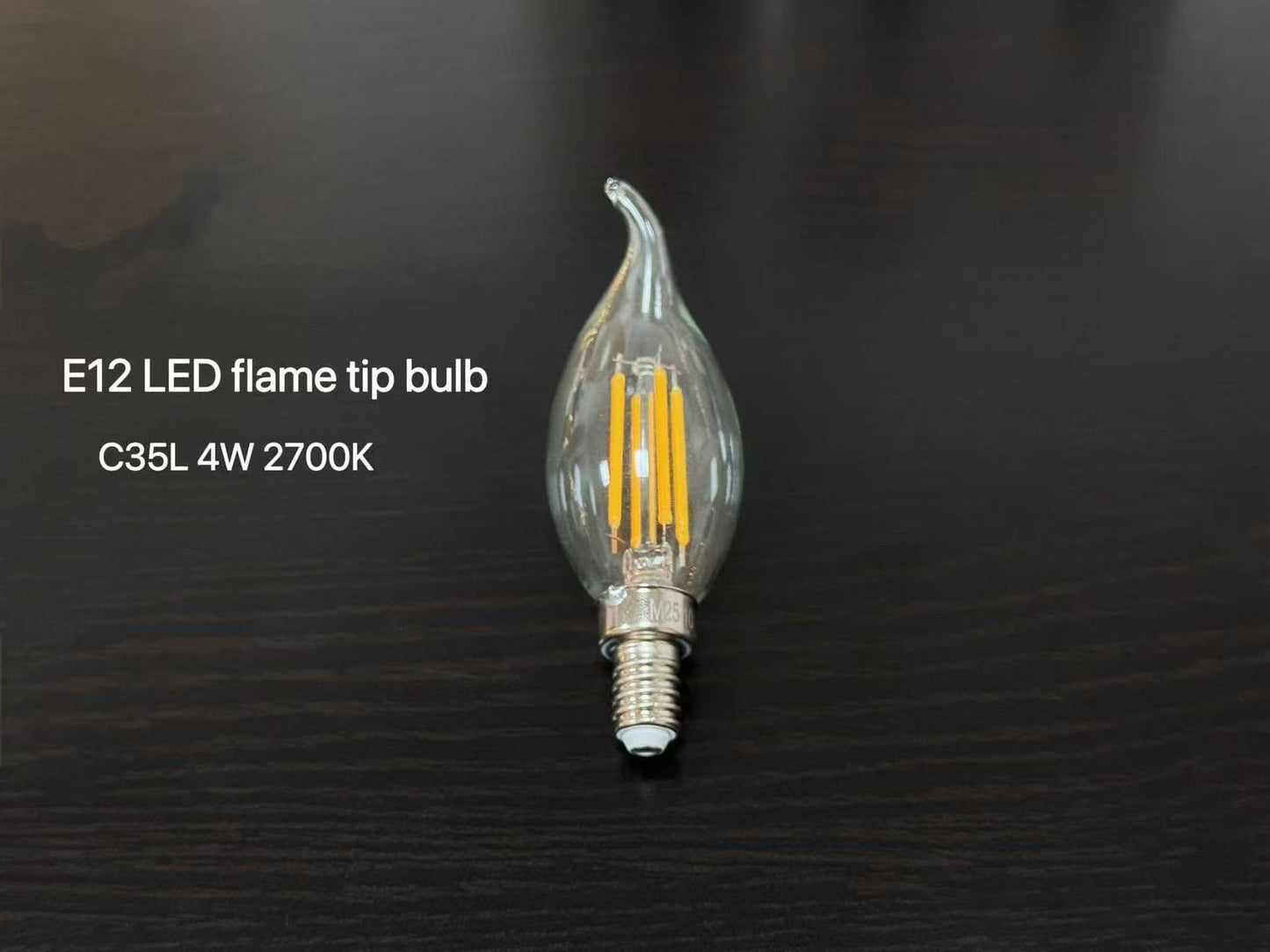 【Factory-Direct】E12/E14/E17/110V Flame Tip Candle LED Bulb 💡 Vintage Edison LED Filament Light Bulb — Timeless Aesthetics Meets Modern Energy Efficiency MOQ 100pcs
