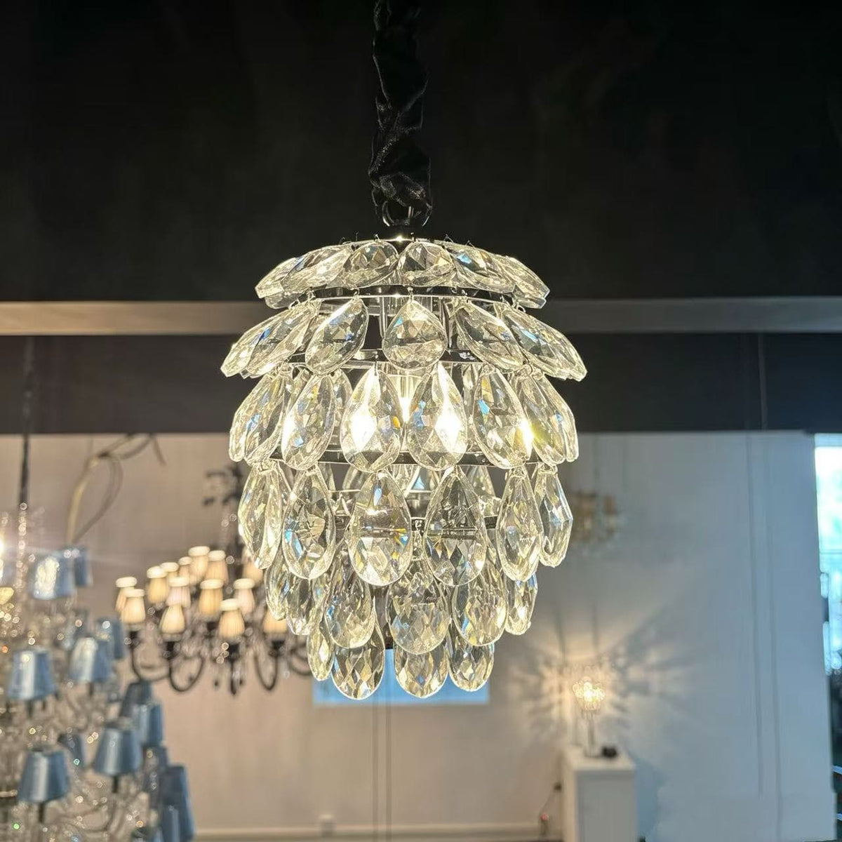 【直営工場】HL-1746-1💎 ミニ・クリスタルペンダントライト:気品あふれる光の蕾 💎