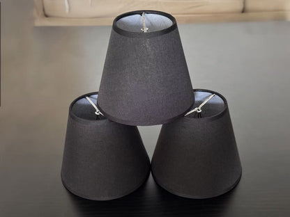 【Factory-Direct】💎 MINIMALIST BLACK FABRIC LAMPSHADE: SMOOTH MODERN LIGHT COVER 💎50PCS