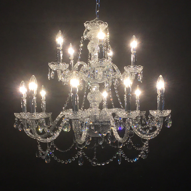 Factory-Direct】HL-708-15SERIES💎 Best-Selling 708 Series 15-Light Classic Crystal Chandelier: Grand Elegance & Radiant Brilliance 💎