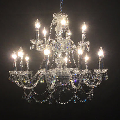 Factory-Direct】HL-708-15SERIES💎 Best-Selling 708 Series 15-Light Classic Crystal Chandelier: Grand Elegance & Radiant Brilliance 💎