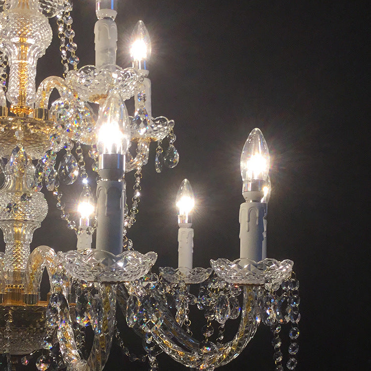Factory-Direct】HL-708-15SERIES💎 Best-Selling 708 Series 15-Light Classic Crystal Chandelier: Grand Elegance & Radiant Brilliance 💎