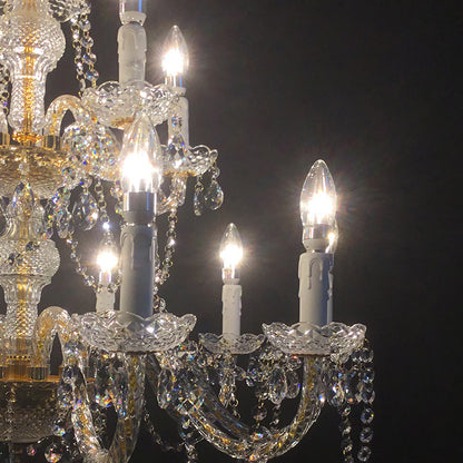 Factory-Direct】HL-708-15SERIES💎 Best-Selling 708 Series 15-Light Classic Crystal Chandelier: Grand Elegance & Radiant Brilliance 💎