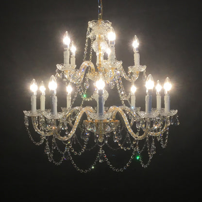 Factory-Direct】HL-708-15SERIES💎 Best-Selling 708 Series 15-Light Classic Crystal Chandelier: Grand Elegance & Radiant Brilliance 💎