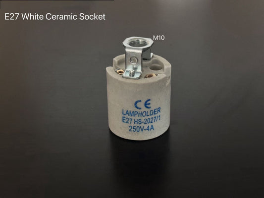 ✨ 工业级耐高压 —— E27 欧规白色陶瓷灯头（带 M10 支架），CE认证大货核心配件 ✨
