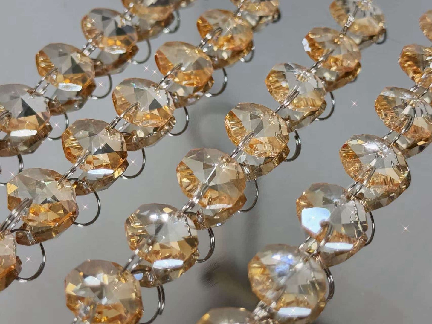 1m八角珠装饰条💎✨ 14#高级通透水晶八角珠装饰条—— 多色可选，搭配高承重不锈钢圈 ✨💎50条