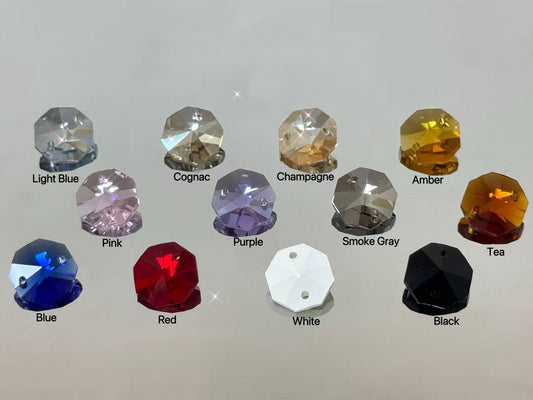 ✨ 通透晶耀 —— 多尺寸多色切面八角水晶珠，吊灯珠帘专用轻奢装饰珠串💎