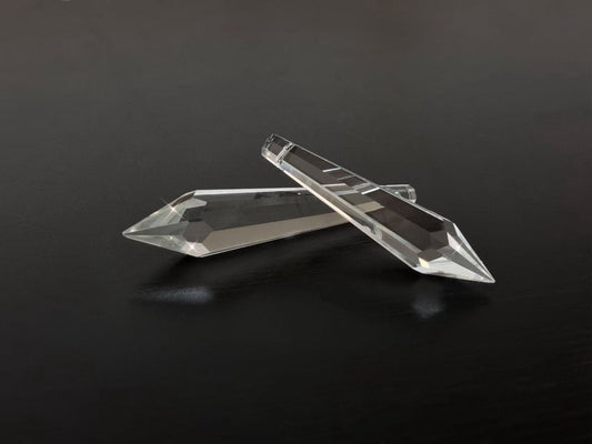 💎✨ 璀璨冰芒 —— 多规格高清通透水晶冰柱尖珠，灯饰边缘的线性美学点缀 ✨💎