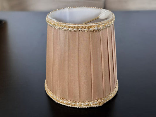 【Factory-Direct】💎 ROCOCO CHAMPAGNE GOLD SHADE: PLEATED SATIN WITH WAVY BRAIDED TRIM 💎100PCS