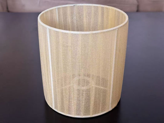 【Factory-Direct】💎 FABRIC-BOUND CYLINDER SHADE: CHAMPAGNE ORGANZA WITH RECESSED FITTER 💎 100PCS