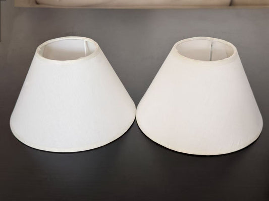 【Factory-Direct】💎 NATURAL WHITE LINEN BEDSIDE SHADE: SMOOTH EMPIRE TAPERED LIGHT COVER 💎100PCS