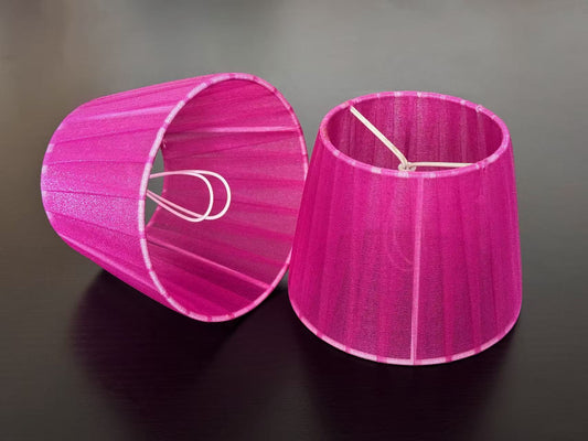 【Factory-Direct】💎 PARISIAN ROMANCE LAMPSHADE: HAND-PLEATED MAGENTA ACCENT 💎100PCS