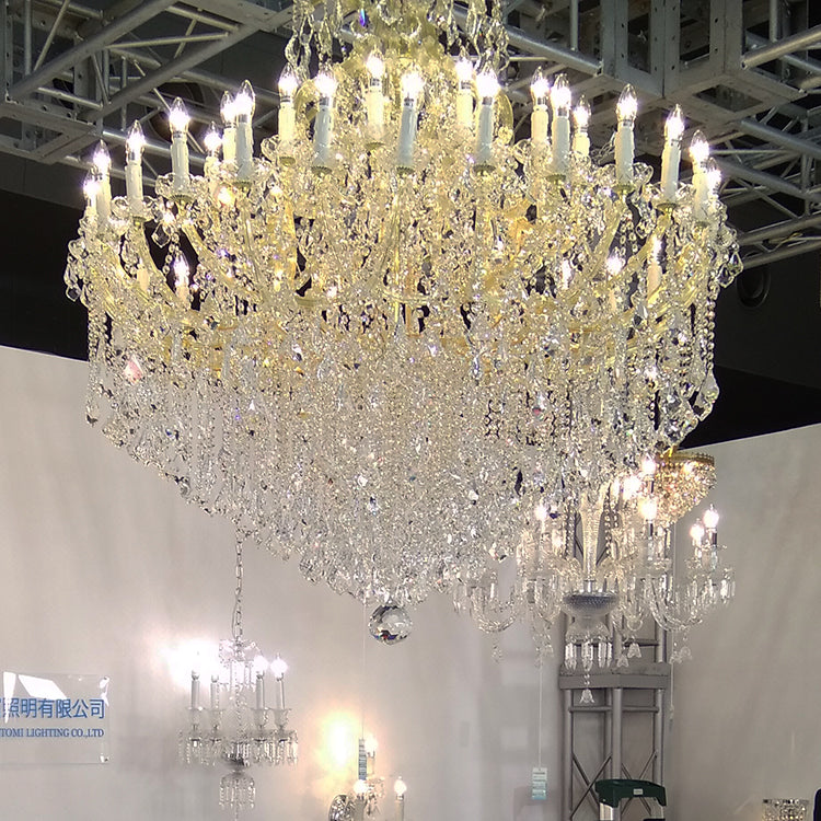【直営工場】HL-1921-42💎 豪奢金色夹片水晶大吊灯：W1400*H1400mm 新古典殿堂级艺术灯 💎