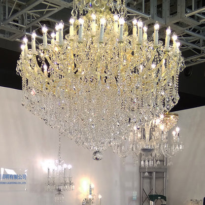 【直営工場】HL-1921-42💎 豪奢金色夹片水晶大吊灯：W1400*H1400mm 新古典殿堂级艺术灯 💎