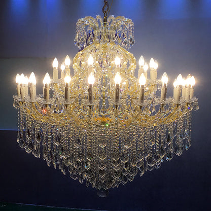 【直営工場】HL-1921-42💎 豪奢金色夹片水晶大吊灯：W1400*H1400mm 新古典殿堂级艺术灯 💎
