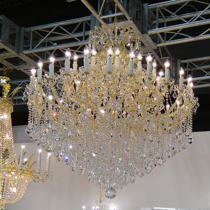 【直営工場】HL-1921-42💎 豪奢金色夹片水晶大吊灯：W1400*H1400mm 新古典殿堂级艺术灯 💎