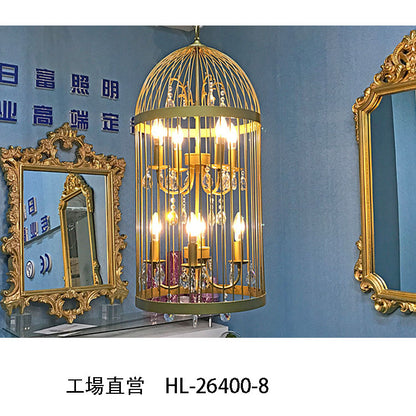 【Factory-Direct】HL-26400-8 💎 Gold Birdcage Crystal Chandelier: Elegant Silhouette & Radiant Brilliance 💎