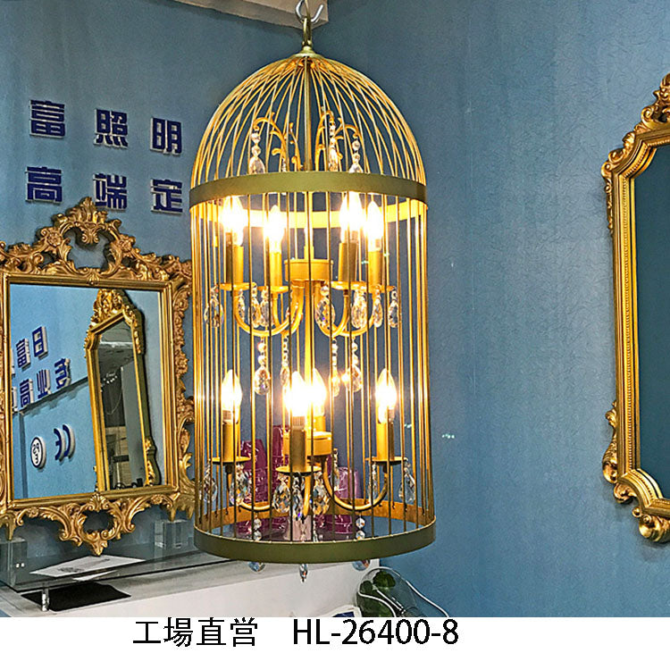 【Factory-Direct】HL-26400-8 💎 Gold Birdcage Crystal Chandelier: Elegant Silhouette & Radiant Brilliance 💎