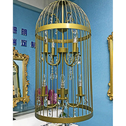 【Factory-Direct】HL-26400-8 💎 Gold Birdcage Crystal Chandelier: Elegant Silhouette & Radiant Brilliance 💎