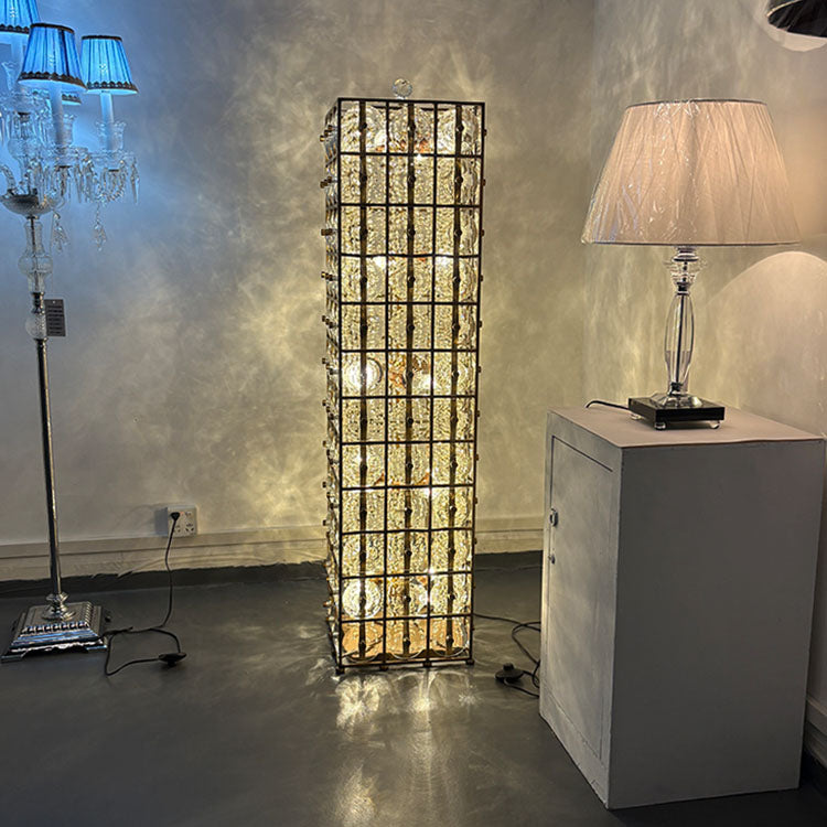 【Factory-Direct】HL-6009F-20💎 145-Disc Scalloped Crystal Column Floor Lamp: Architectural Elegance & Luminous Brilliance 💎