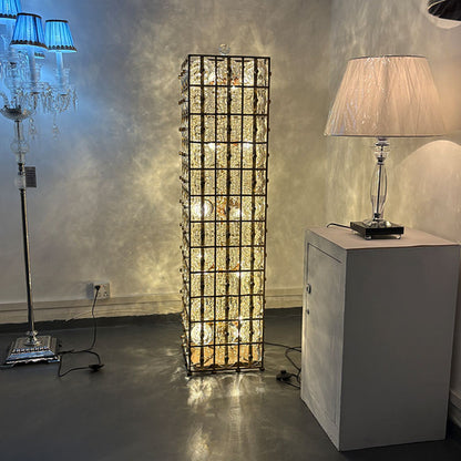 【Factory-Direct】HL-6009F-20💎 145-Disc Scalloped Crystal Column Floor Lamp: Architectural Elegance & Luminous Brilliance 💎