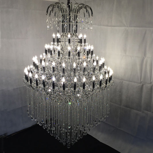 【Factory-Direct】HL-8187-84bk💎 MONUMENTAL GOTHIC LUXURY CRYSTAL CHANDELIER: 84-LIGHT BLACK EDITION 💎