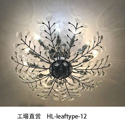 【工場直営】HL-leaftype-15 💎  メープルリーフ 枝型 シーリングライト：自然美と絢爛な光影が織利なすアート空間 💎