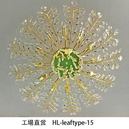 【工場直営】HL-leaftype-15 💎  メープルリーフ 枝型 シーリングライト：自然美と絢爛な光影が織利なすアート空間 💎