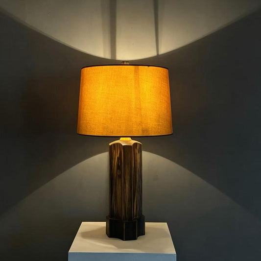 【Factory-Direct】HL-t160621💎 Antique Gold Wooden Table Lamp: Vintage Elegance & Warm Brown Ambiance 💎