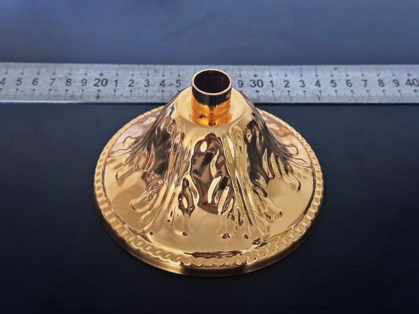 🧩欧式复古六叶压花吊钟｜奢华浮雕灯饰天花盖板 铬色/亮光金/电泳金（工厂现货/承重安全）
