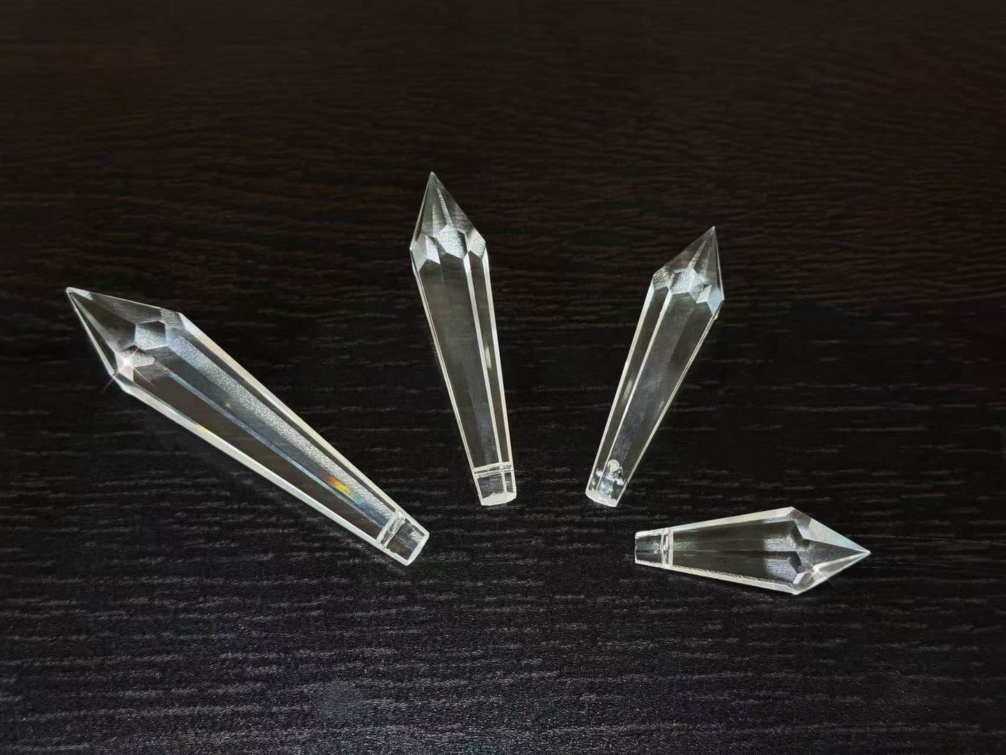 💎✨ 璀璨冰芒 —— 多规格高清通透水晶冰柱尖珠，灯饰边缘的线性美学点缀 ✨💎