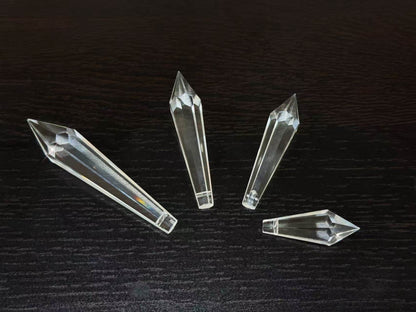 💎✨ 璀璨冰芒 —— 多规格高清通透水晶冰柱尖珠，灯饰边缘的线性美学点缀 ✨💎