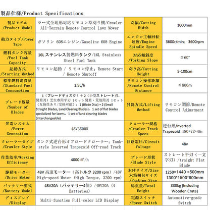 草丛中的战斗机：工业级履带式不锈钢外包甲遥控割草机